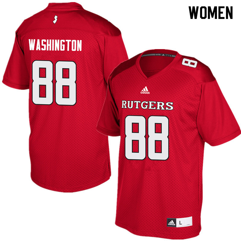 Women #88 Jerome Washington Rutgers Scarlet Knights College Football Jerseys Sale-Red - Click Image to Close